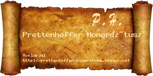 Prettenhoffer Honorátusz névjegykártya